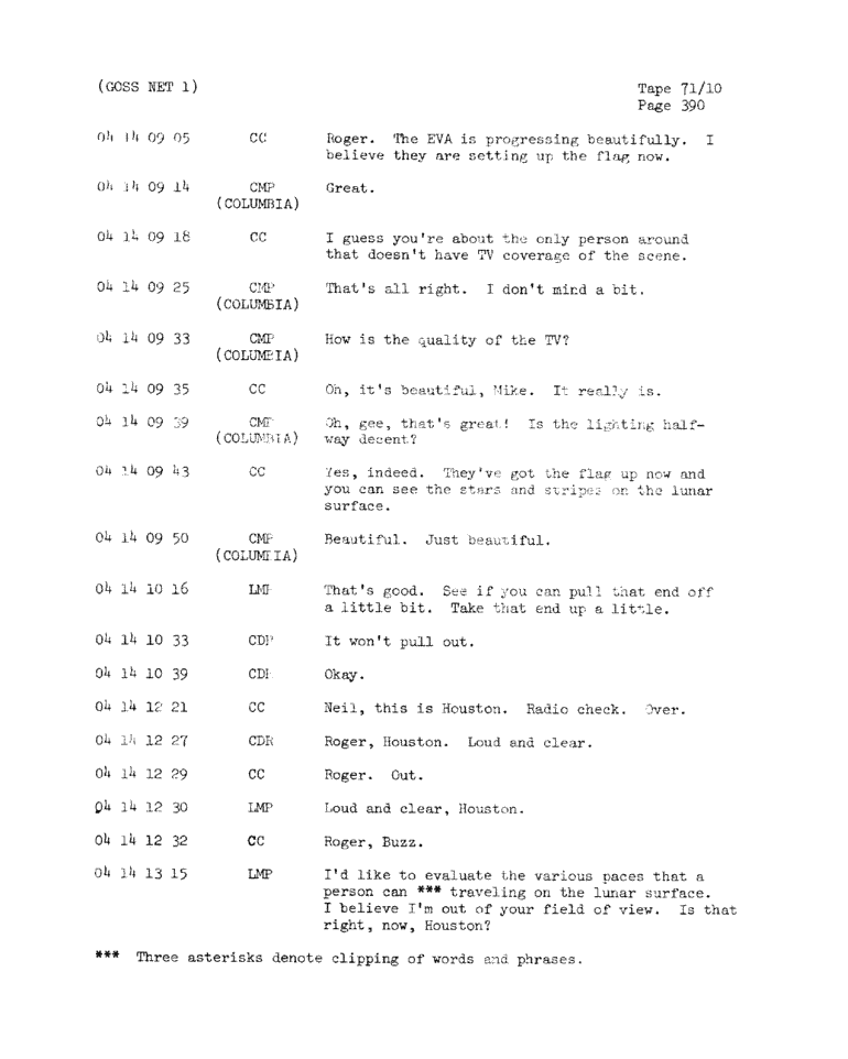 Page 392 of Apollo 11’s original transcript