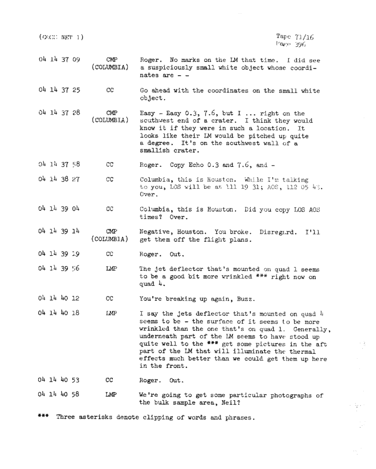 Page 398 of Apollo 11’s original transcript