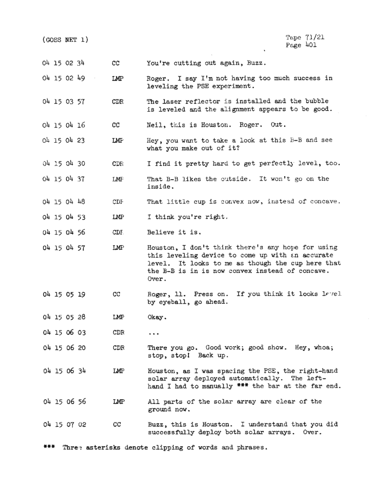 Page 403 of Apollo 11’s original transcript