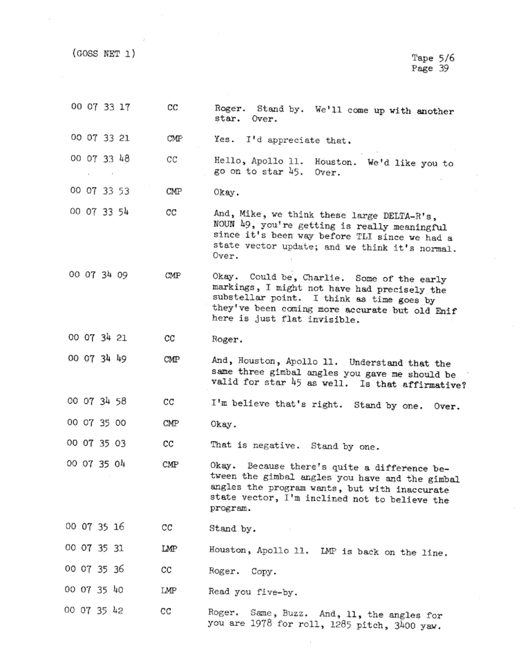 Page 41 of Apollo 11’s original transcript