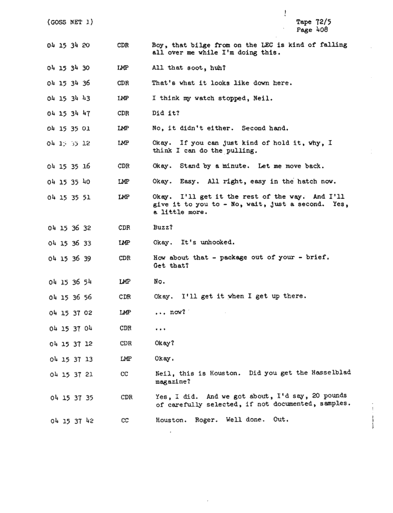 Page 410 of Apollo 11’s original transcript