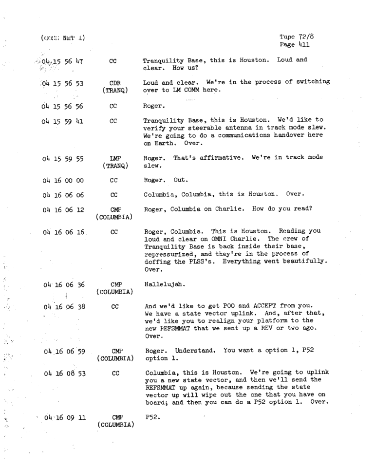 Page 413 of Apollo 11’s original transcript