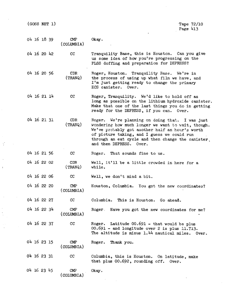 Page 415 of Apollo 11’s original transcript
