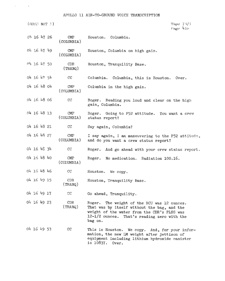 Page 418 of Apollo 11’s original transcript