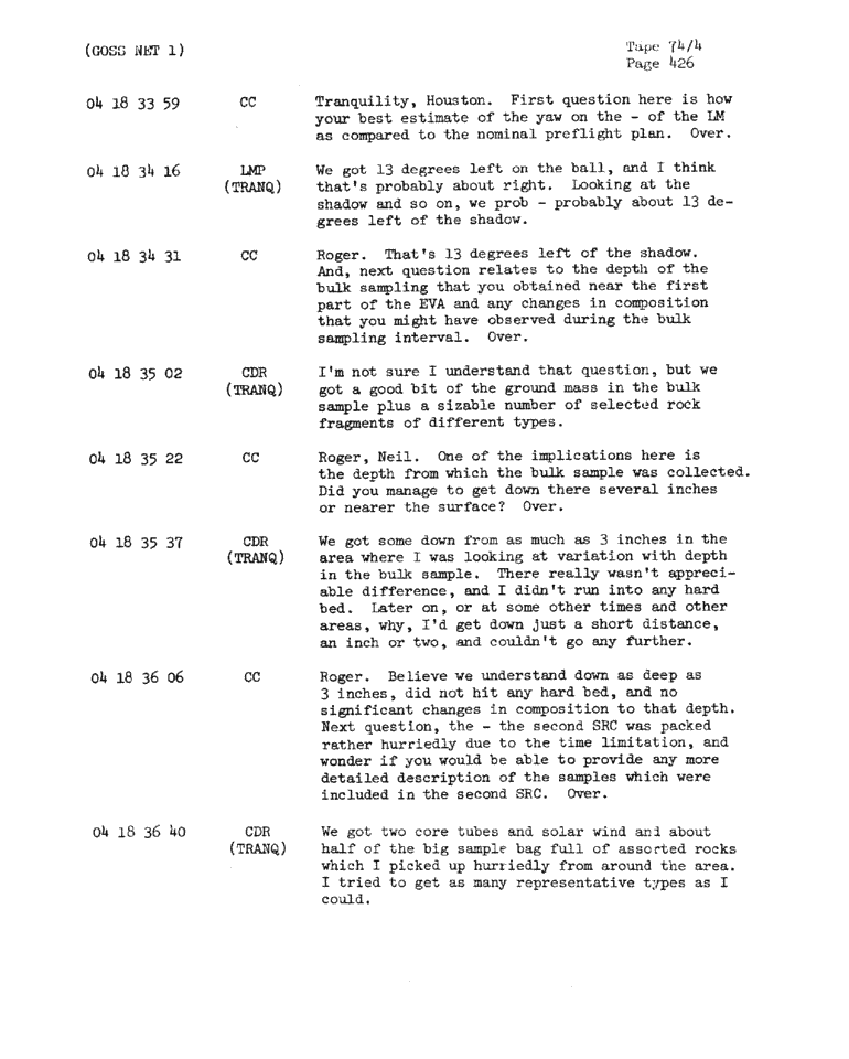 Page 428 of Apollo 11’s original transcript