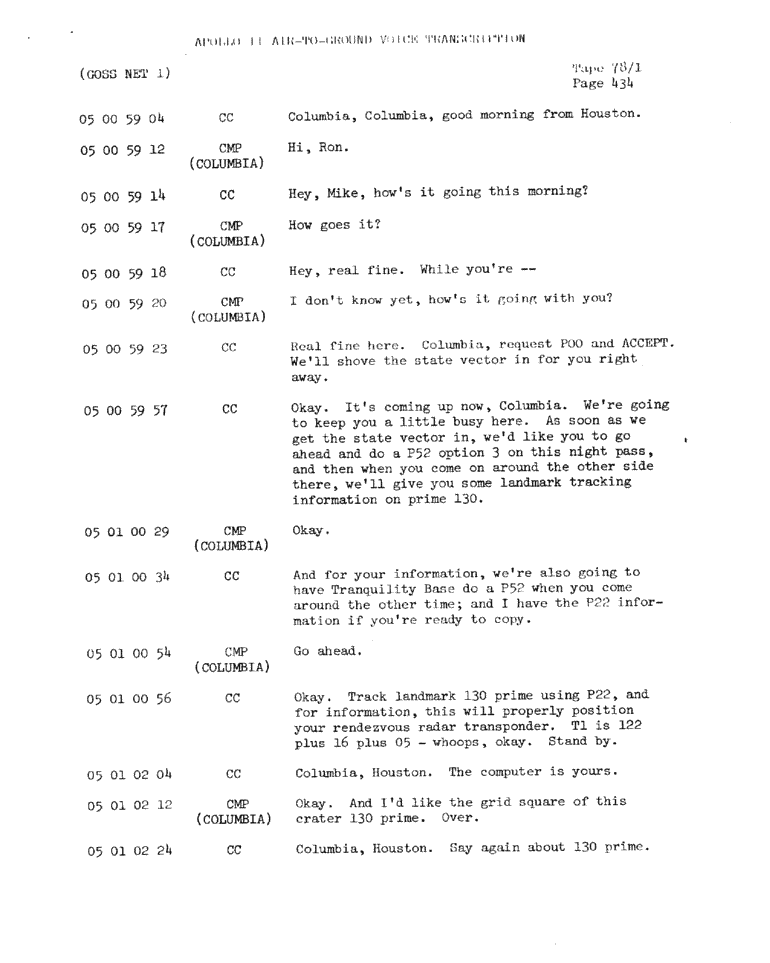 Page 436 of Apollo 11’s original transcript
