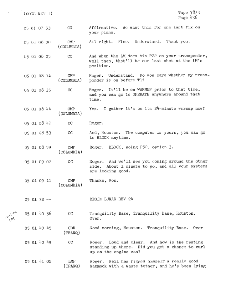 Page 438 of Apollo 11’s original transcript