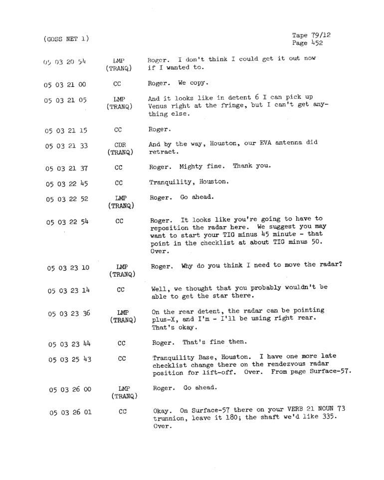 Page 454 of Apollo 11’s original transcript
