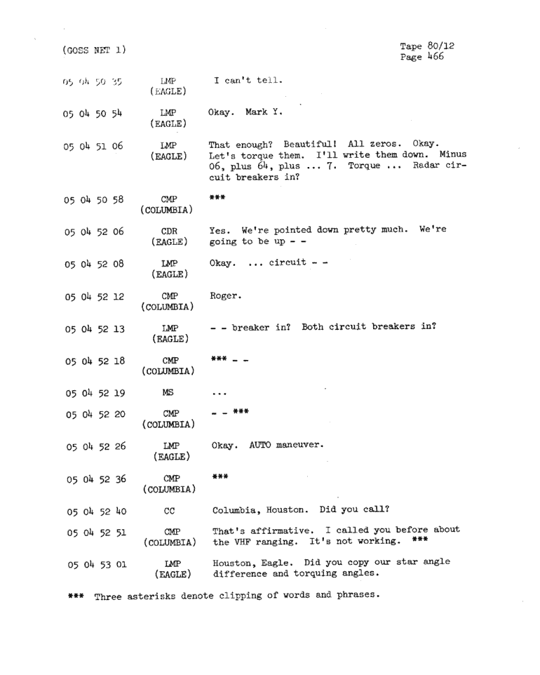 Page 468 of Apollo 11’s original transcript