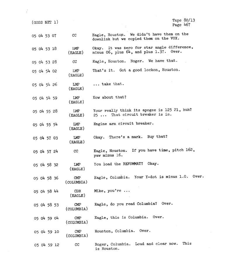 Page 469 of Apollo 11’s original transcript