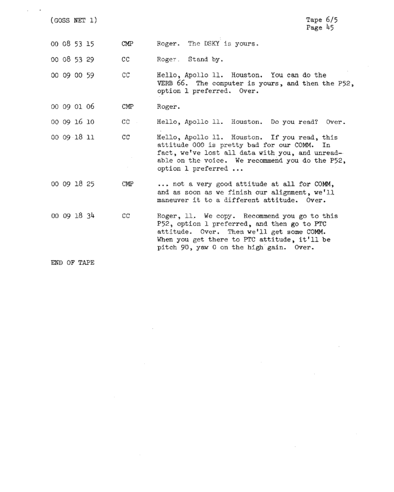 Page 47 of Apollo 11’s original transcript