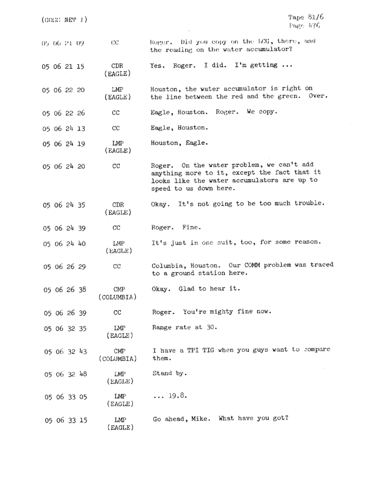 Page 478 of Apollo 11’s original transcript