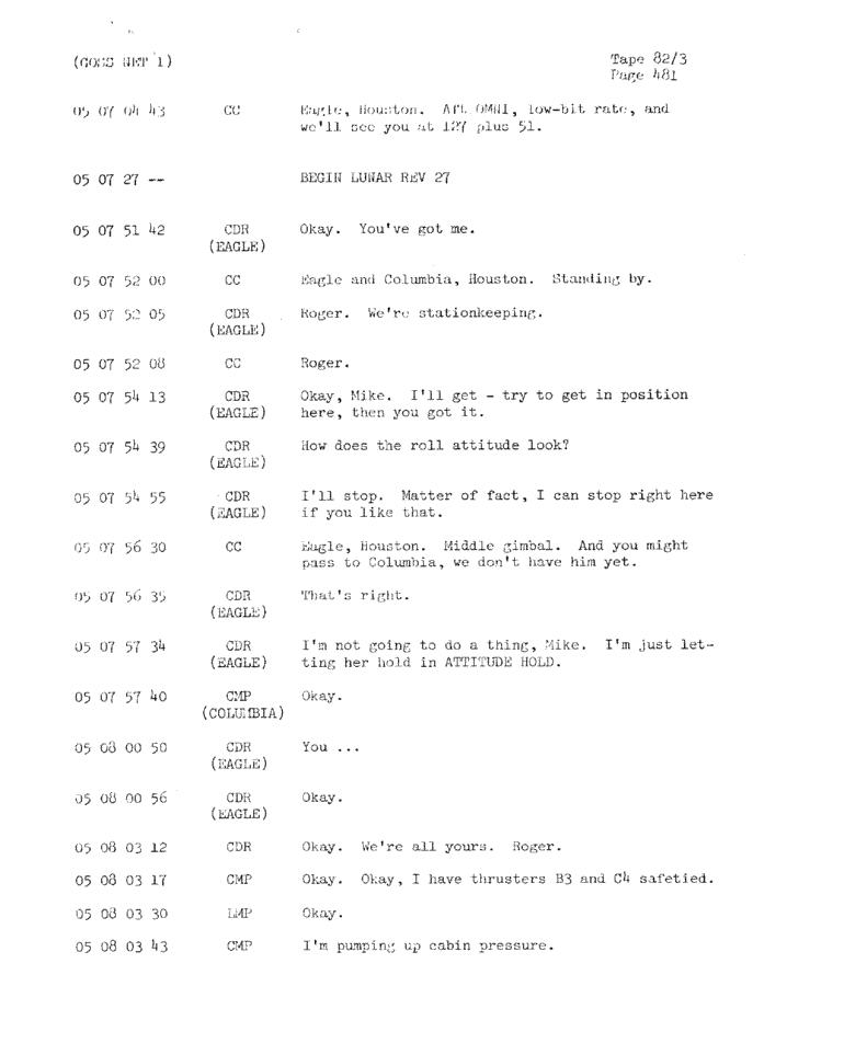 Page 483 of Apollo 11’s original transcript