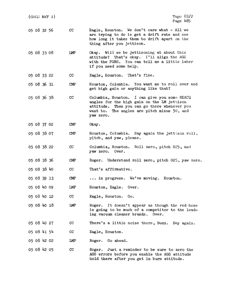 Page 487 of Apollo 11’s original transcript