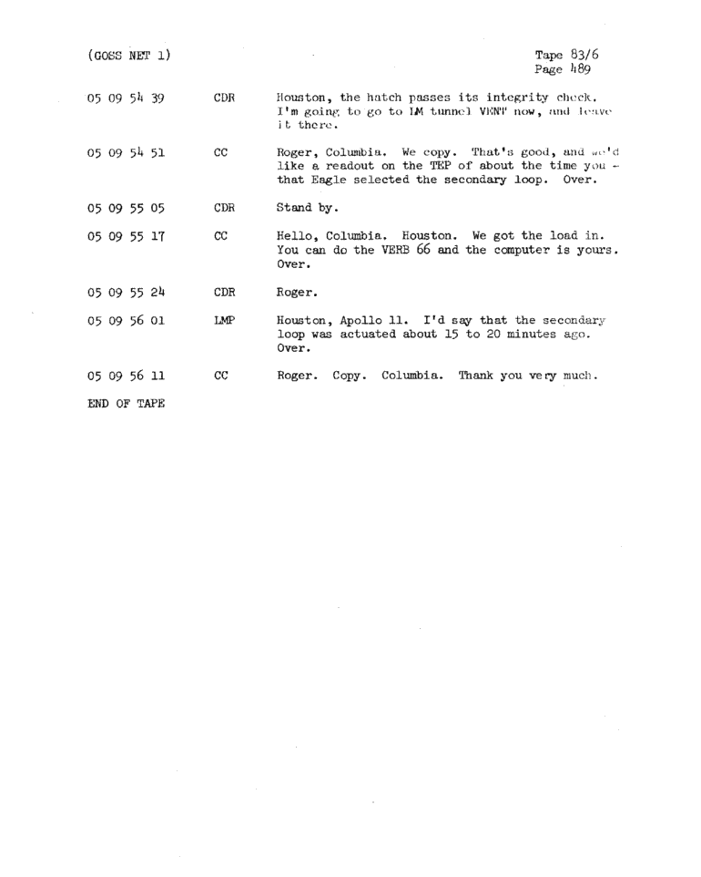 Page 491 of Apollo 11’s original transcript