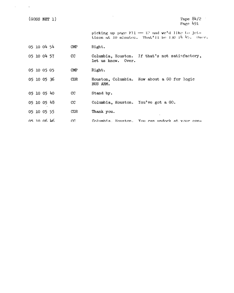 Page 493 of Apollo 11’s original transcript