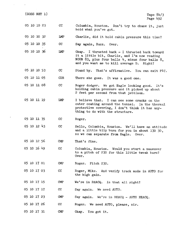 Page 494 of Apollo 11’s original transcript