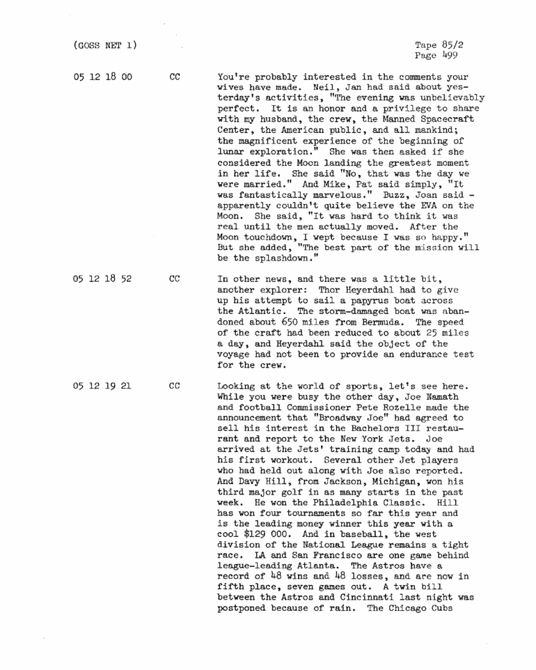 Page 501 of Apollo 11’s original transcript