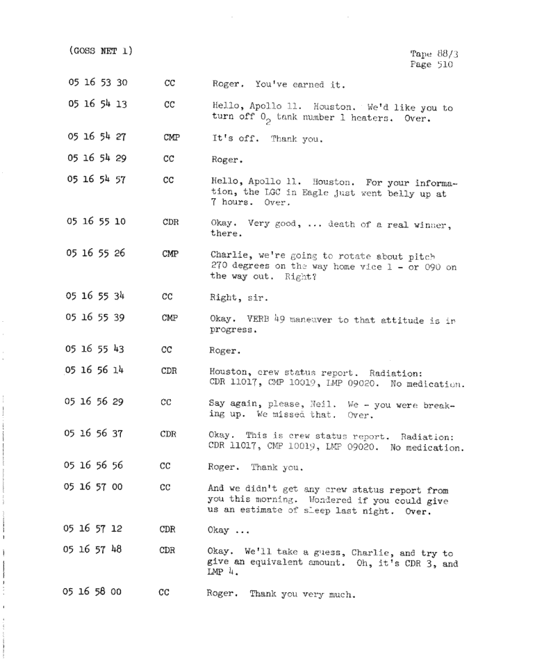 Page 512 of Apollo 11’s original transcript