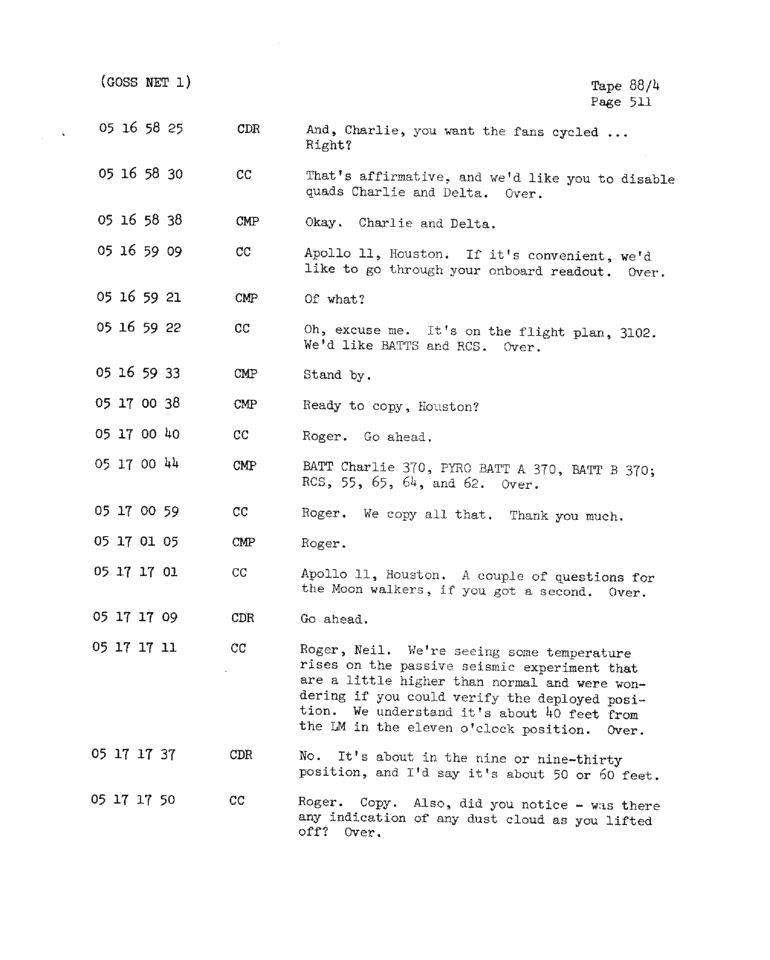 Page 513 of Apollo 11’s original transcript