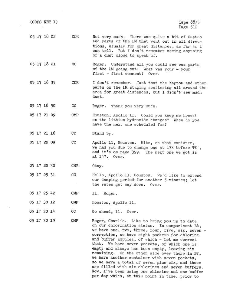Page 514 of Apollo 11’s original transcript