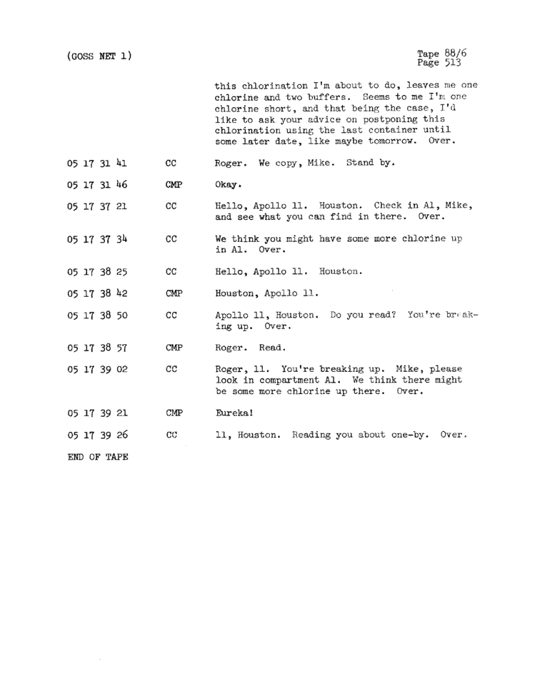 Page 515 of Apollo 11’s original transcript