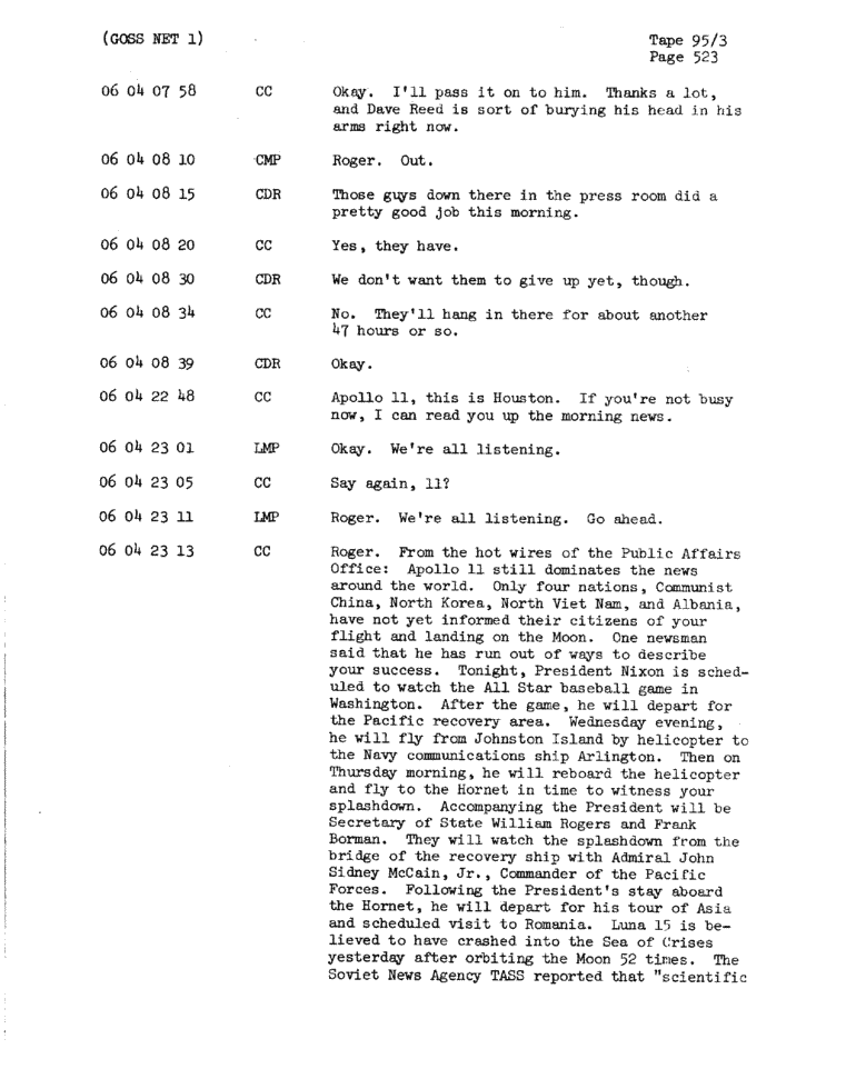 Page 525 of Apollo 11’s original transcript
