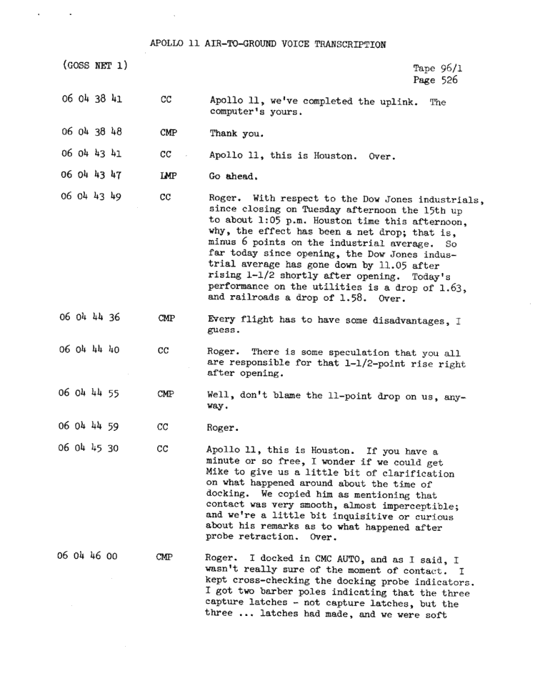 Page 528 of Apollo 11’s original transcript