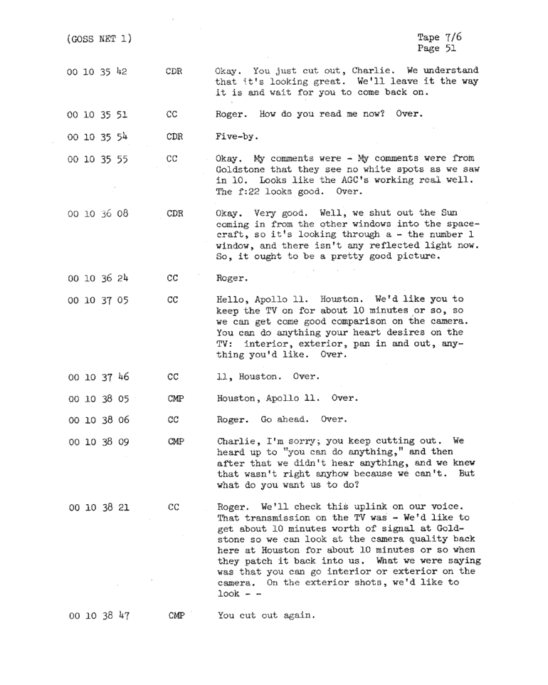 Page 53 of Apollo 11’s original transcript