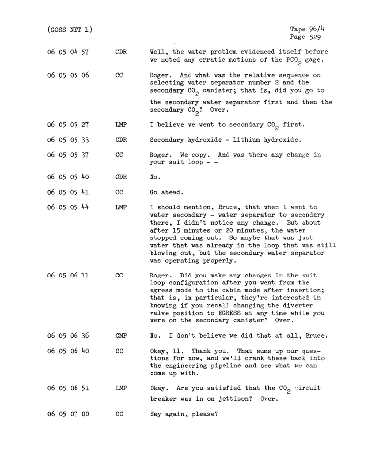 Page 531 of Apollo 11’s original transcript