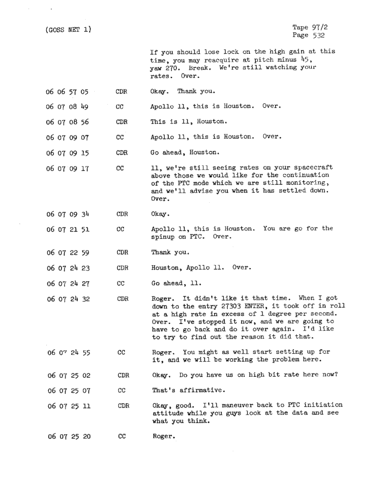 Page 534 of Apollo 11’s original transcript