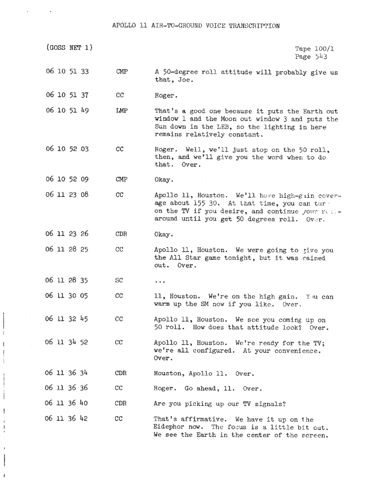 Page 545 of Apollo 11’s original transcript