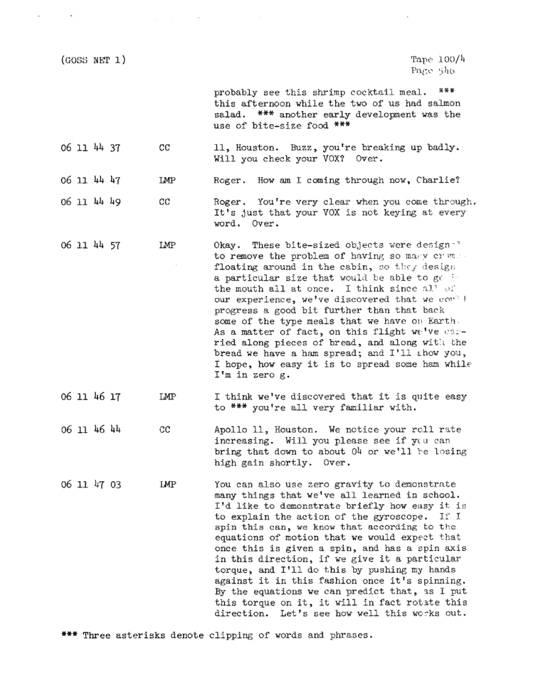 Page 548 of Apollo 11’s original transcript