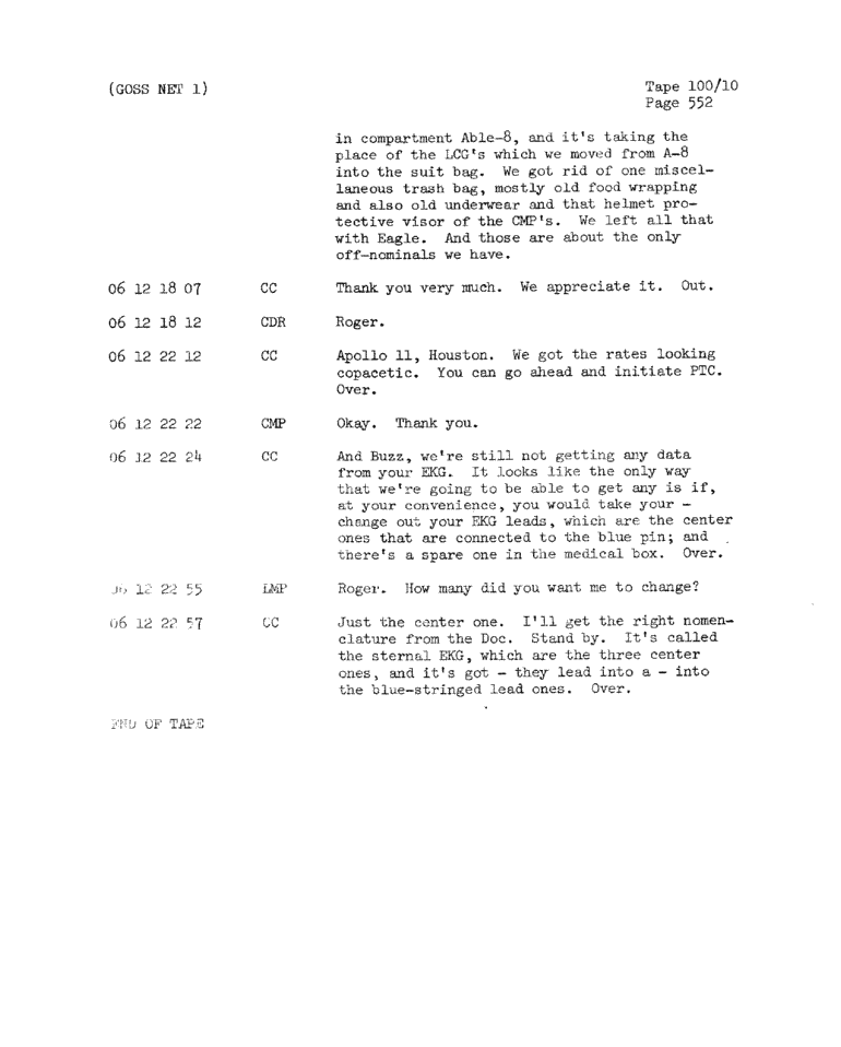 Page 554 of Apollo 11&rsquo;s original transcript