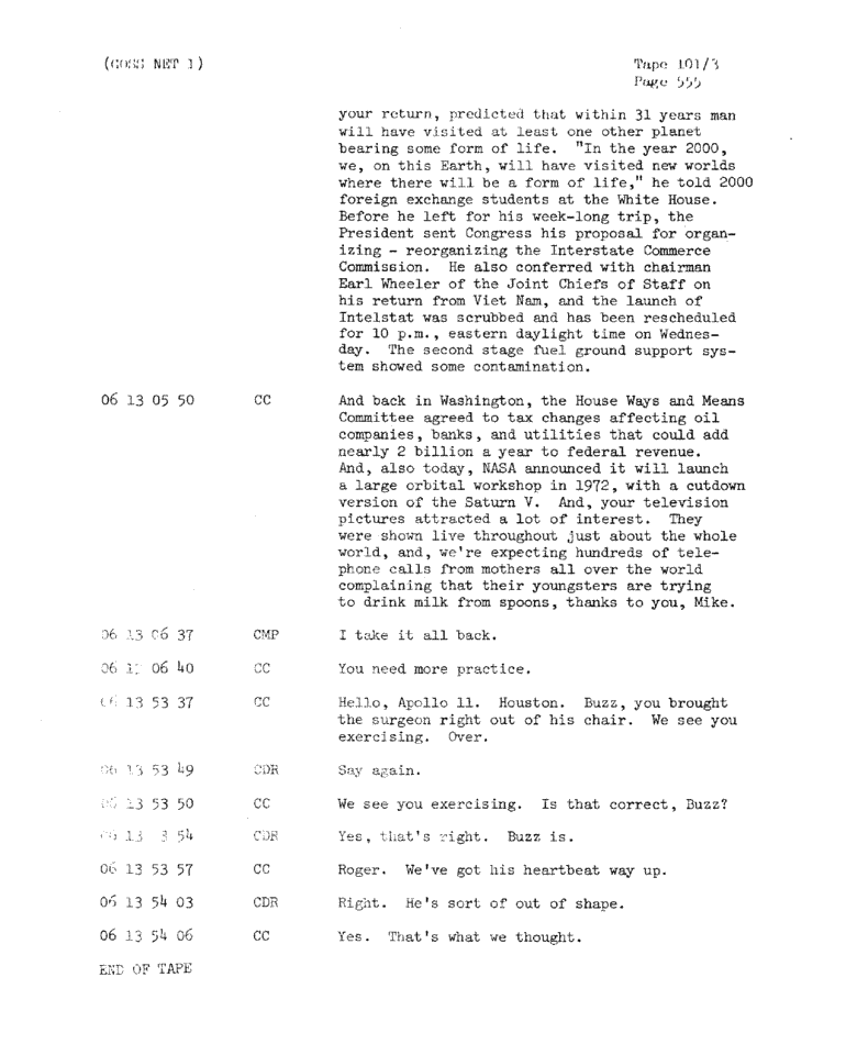 Page 557 of Apollo 11’s original transcript
