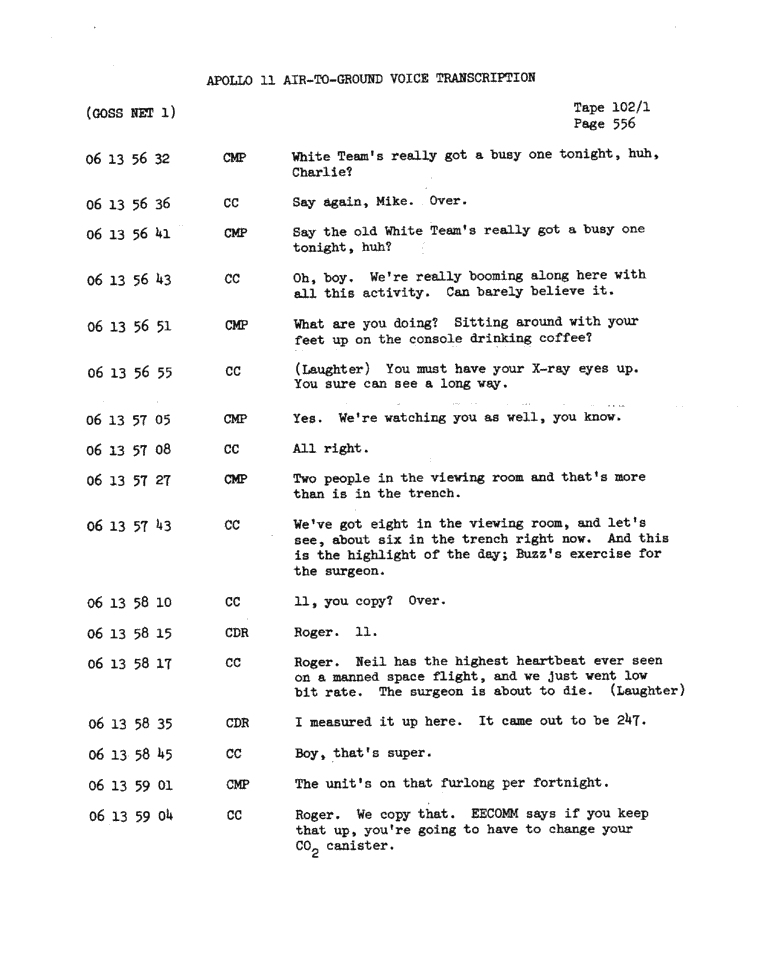 Page 558 of Apollo 11’s original transcript