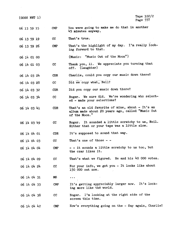 Page 559 of Apollo 11’s original transcript