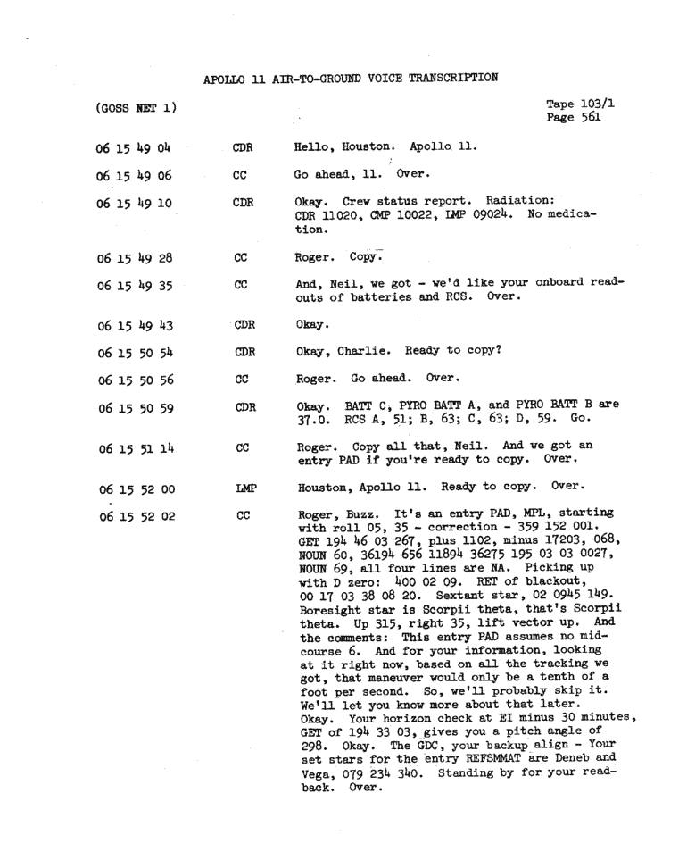 Page 563 of Apollo 11’s original transcript