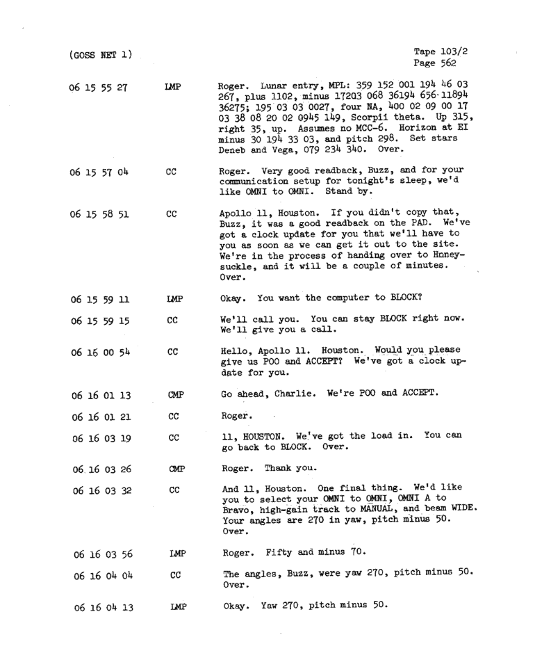 Page 564 of Apollo 11’s original transcript