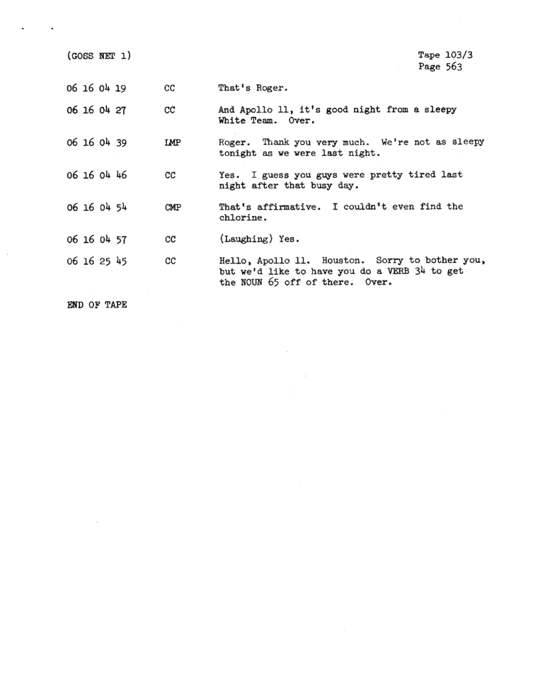 Page 565 of Apollo 11’s original transcript