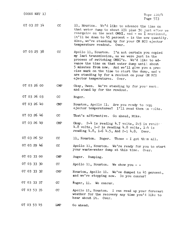 Page 575 of Apollo 11’s original transcript