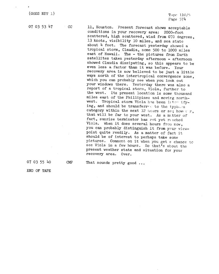 Page 576 of Apollo 11’s original transcript