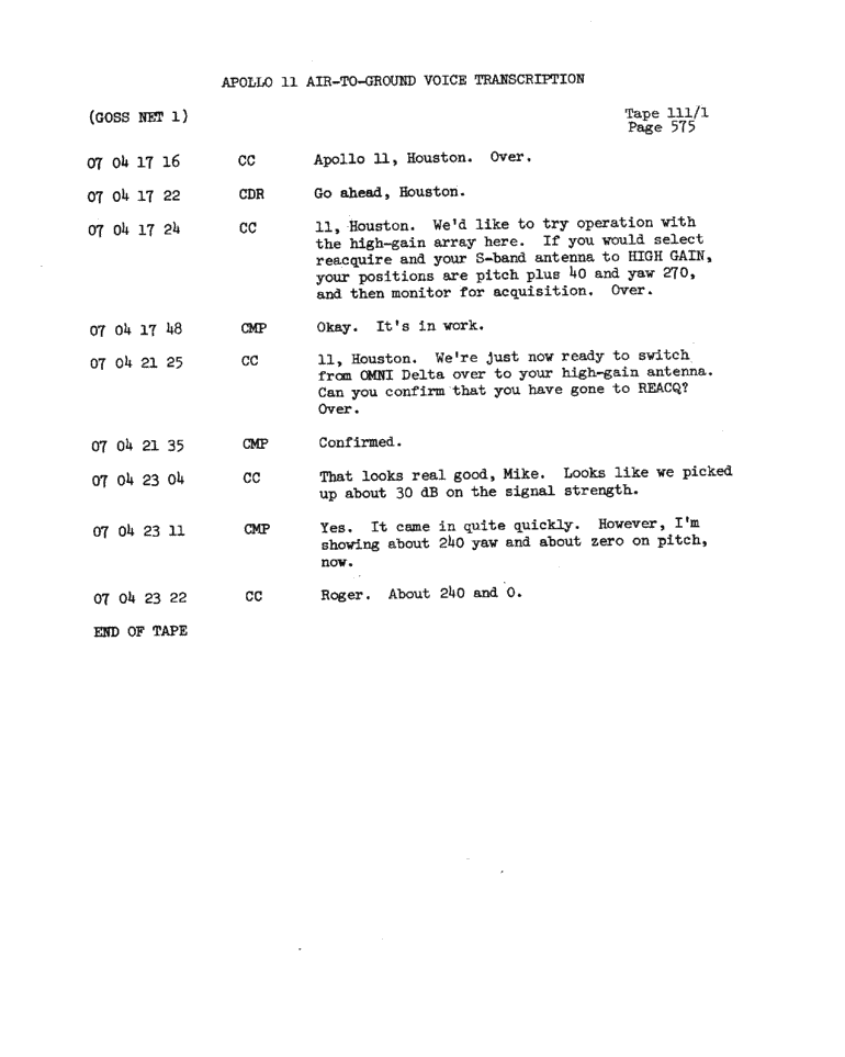 Page 577 of Apollo 11’s original transcript