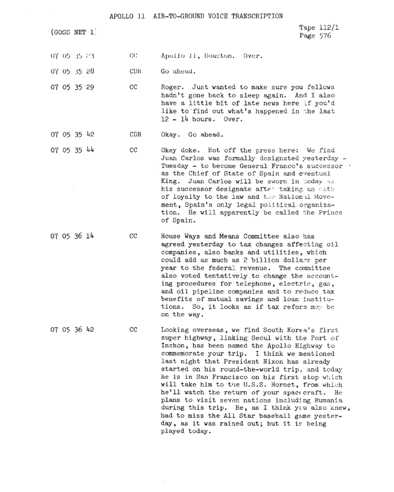 Page 578 of Apollo 11’s original transcript