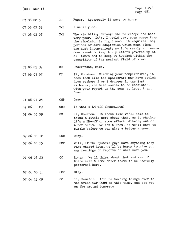 Page 583 of Apollo 11’s original transcript