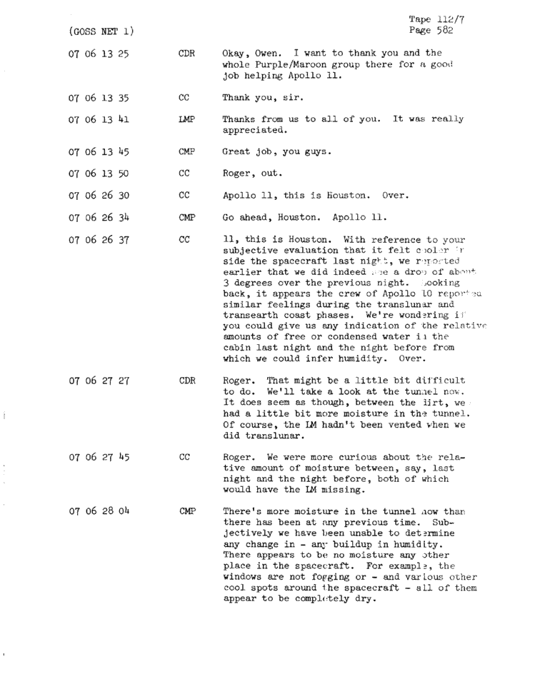 Page 584 of Apollo 11’s original transcript