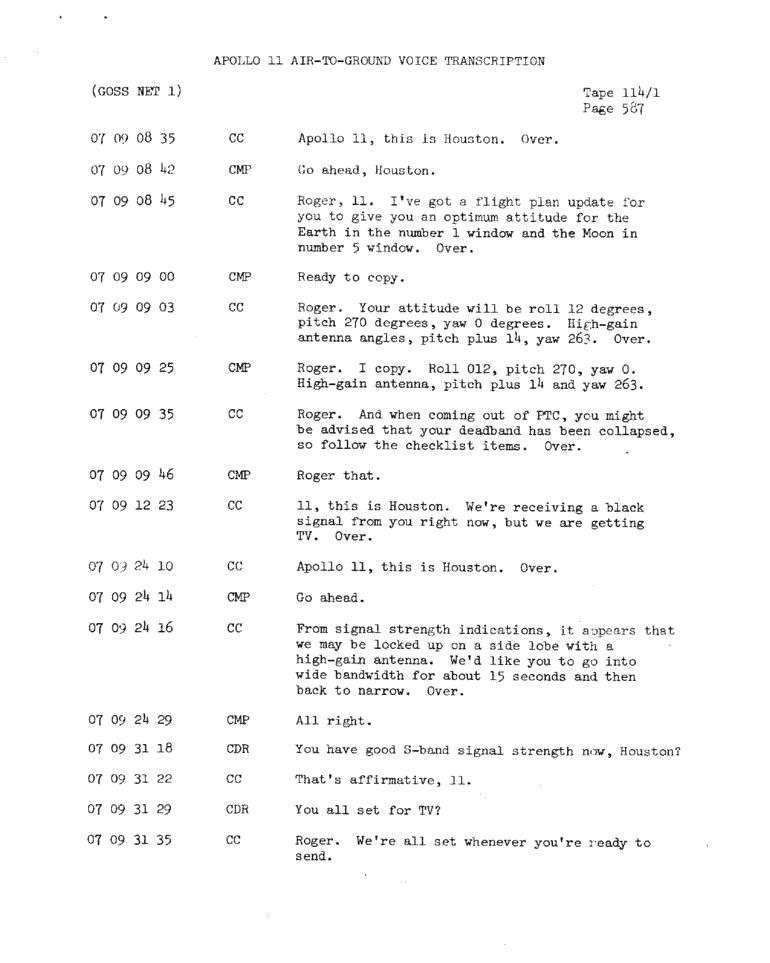 Page 589 of Apollo 11’s original transcript