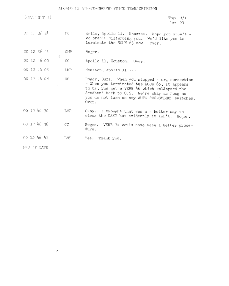 Page 59 of Apollo 11’s original transcript