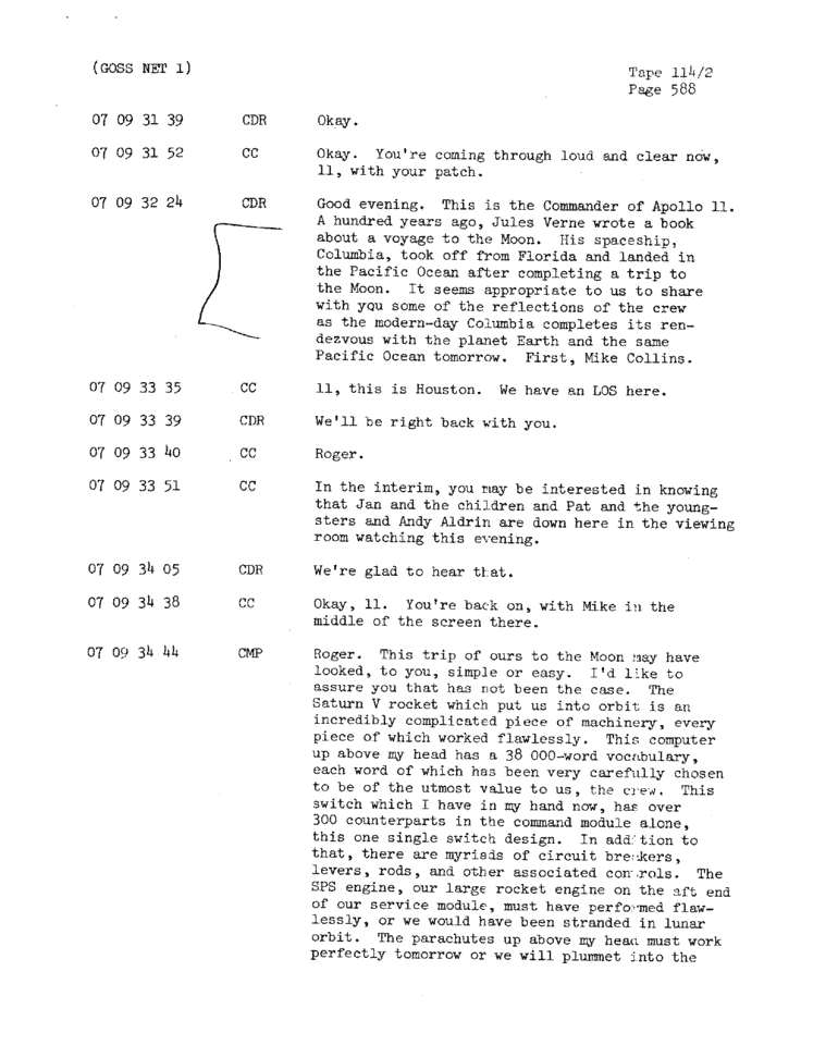Page 590 of Apollo 11’s original transcript