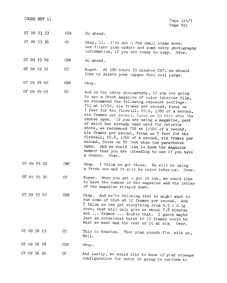 Page 593 of Apollo 11’s original transcript